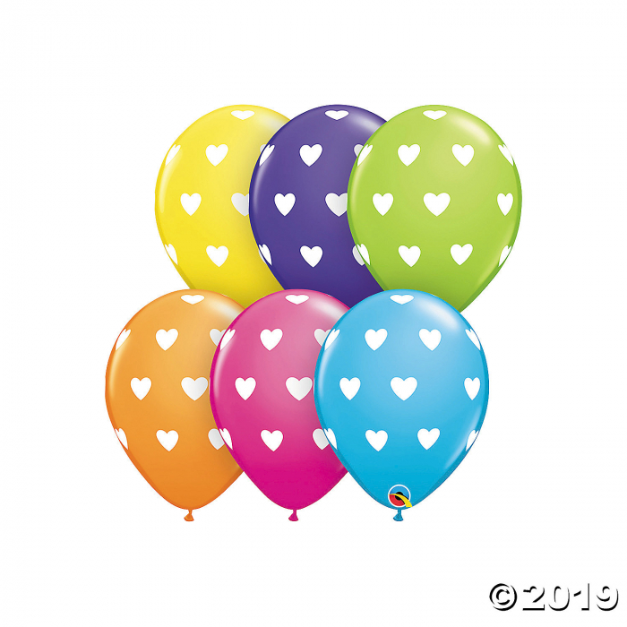 Tropical Heart Print 9" Latex Balloon Assortment (50 Piece(s))