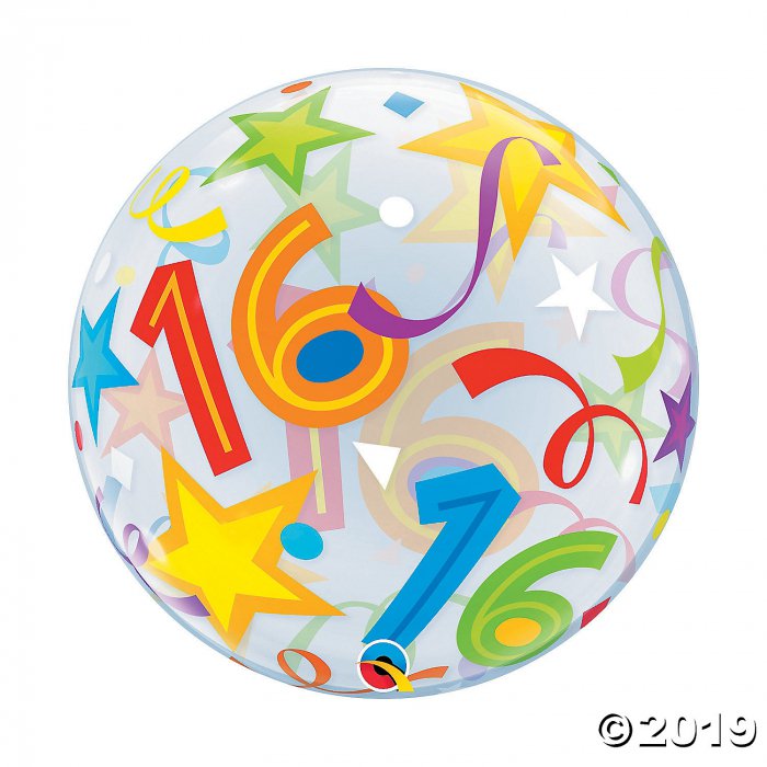 Happy 16th Birthday 22" Bubble Balloon (1 Piece(s))