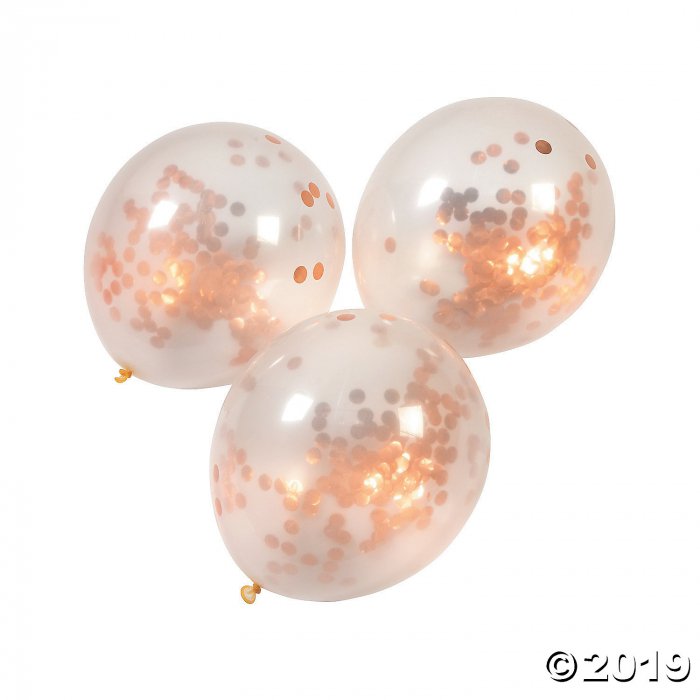 Copper Foil Confetti 12" Latex Balloons (Per Dozen)