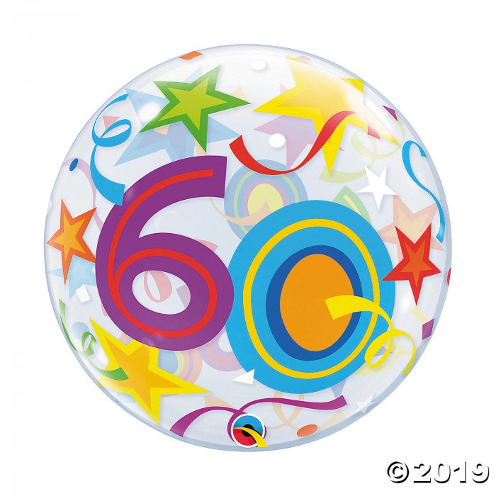 Happy 60th Birthday 22" Bubble Balloon (1 Piece(s))