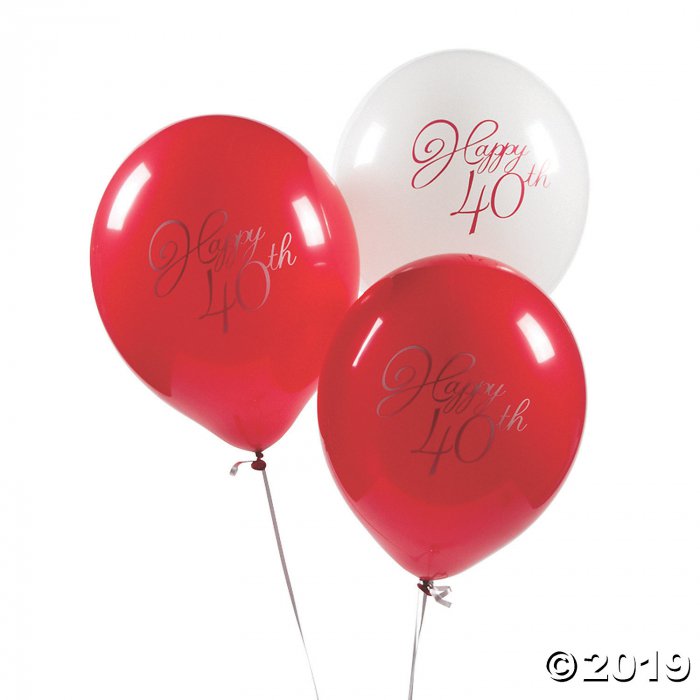 40th Anniversary 11" Latex Balloons (Per Dozen)
