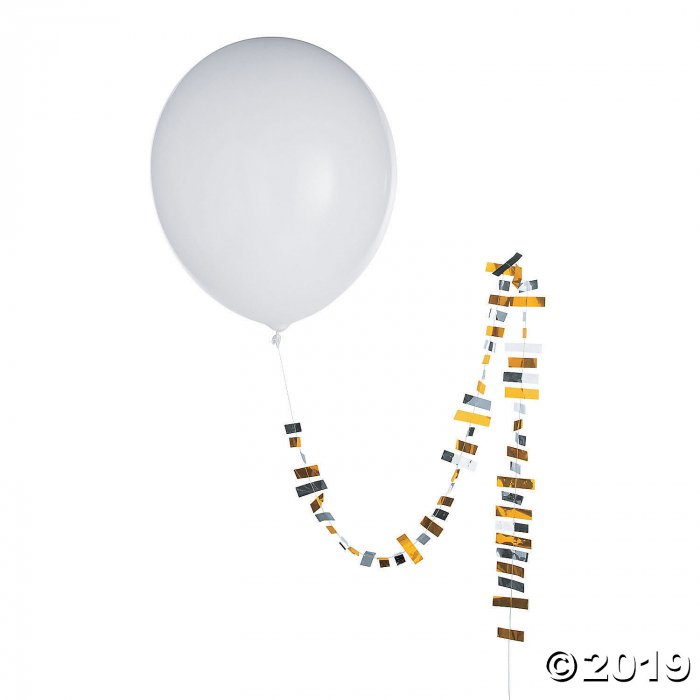 Jumbo White 36 Latex Balloon with Metallic Tassel (1 Set(s))