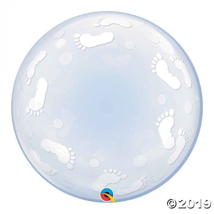 Deco He or She Footprints 24" Bubble Balloon (1 Piece(s))