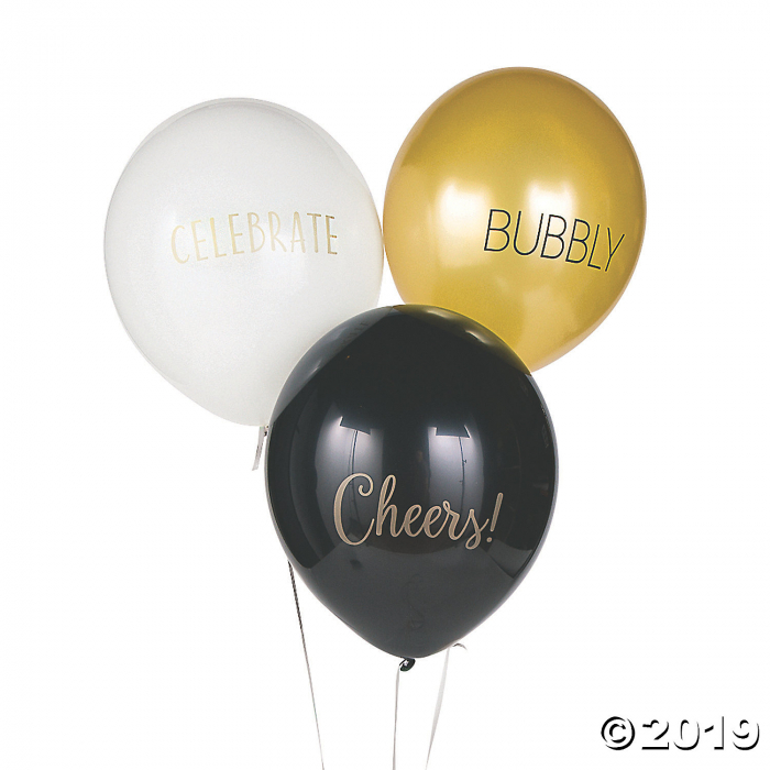 New Year's Sayings 11" Latex Balloons (24 Piece(s))