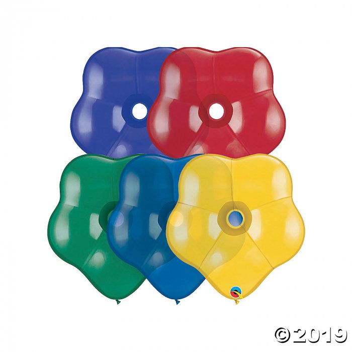 Radiant Jewel Flower 16" Latex Balloon Assortment (50 Piece(s))