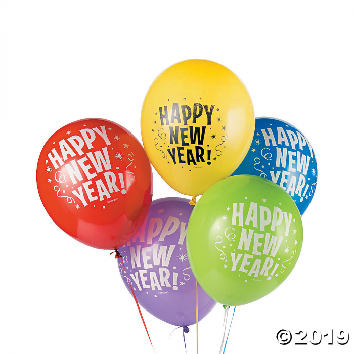 Bright New Year's 12" Latex Balloons (15 Piece(s))