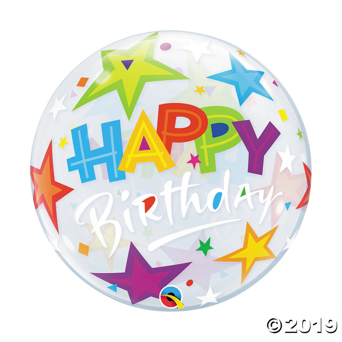 Birthday Brilliant Stars 14" Bubble Balloon (1 Piece(s))