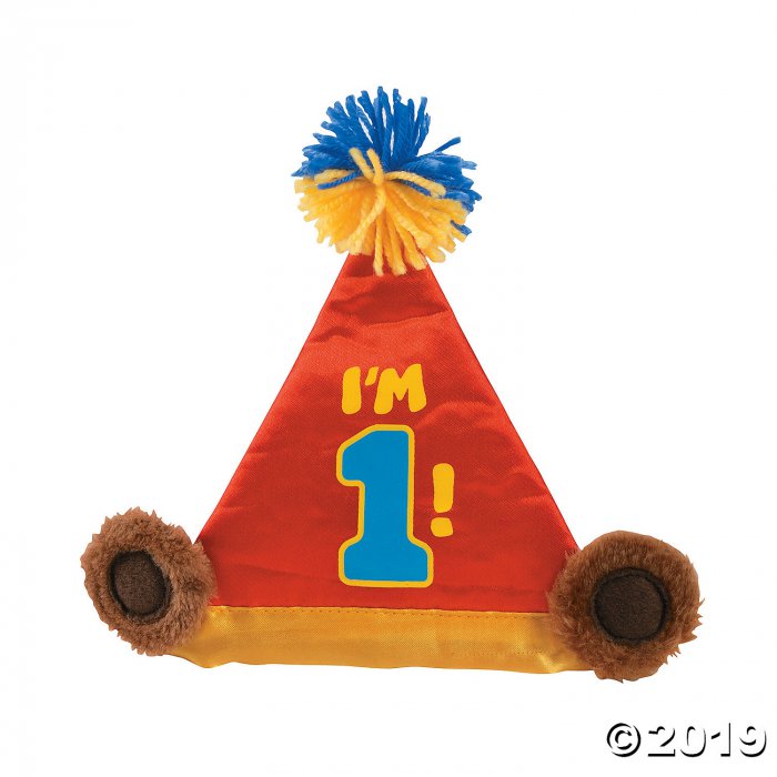Plush 1st Birthday Bear Hat (1 Piece(s))