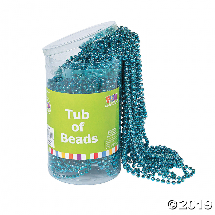 Metallic Turquoise Tub of Beads (72 Piece(s))