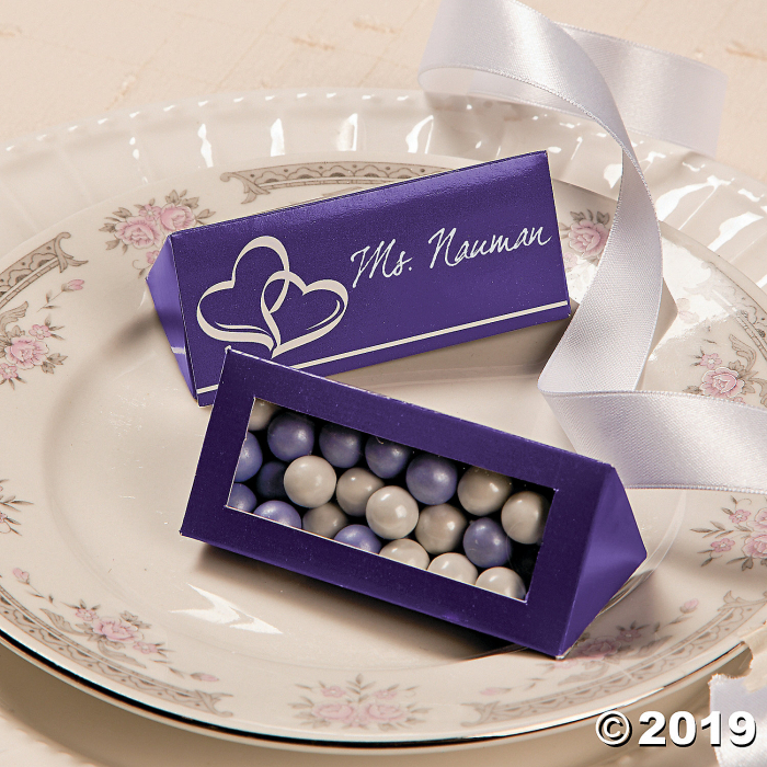 Purple Wedding Place Card Favor Boxes (50 Piece(s))