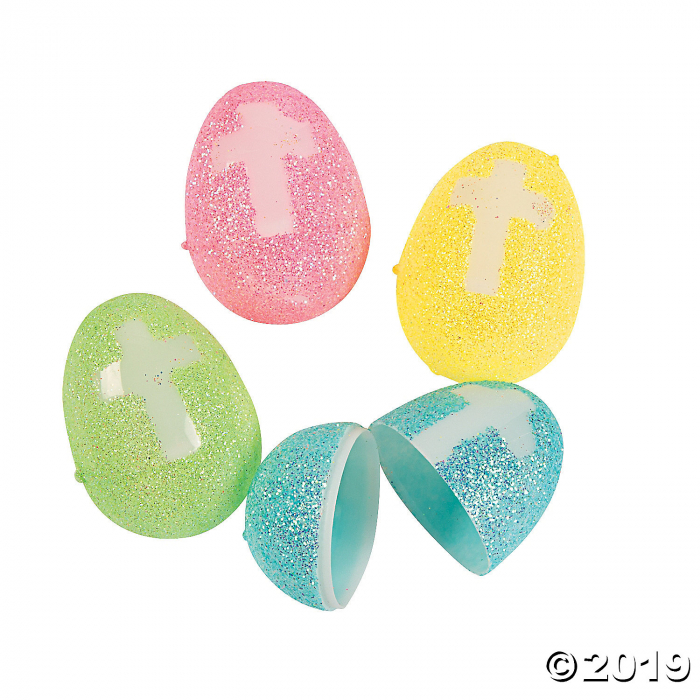 Glitter Cross Easter Eggs (Per Dozen) Glitter Cross Easter Eggs (Per Dozen)