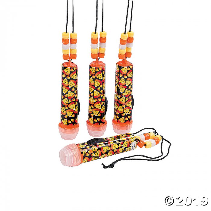 Mini Candy Corn Flashlights on a Rope (Per Dozen)
