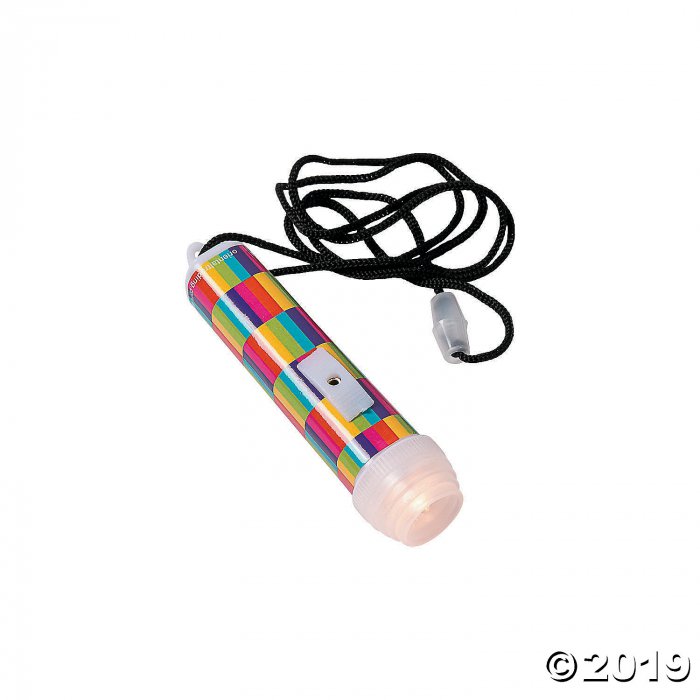 Colorful Printed Mini Flashlights on a Rope (Per Dozen)