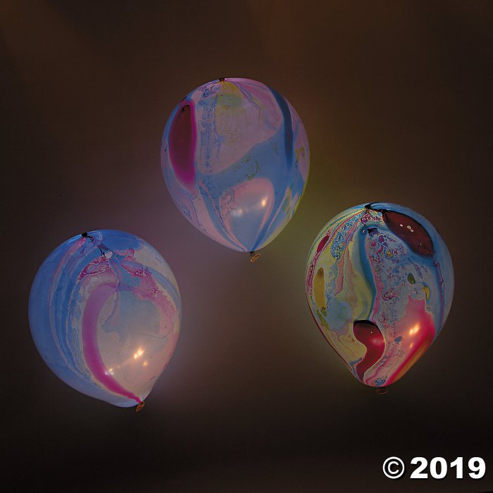 illooms® LED Balloons Marble Light-Up 9" Latex Balloons (5 Piece(s))