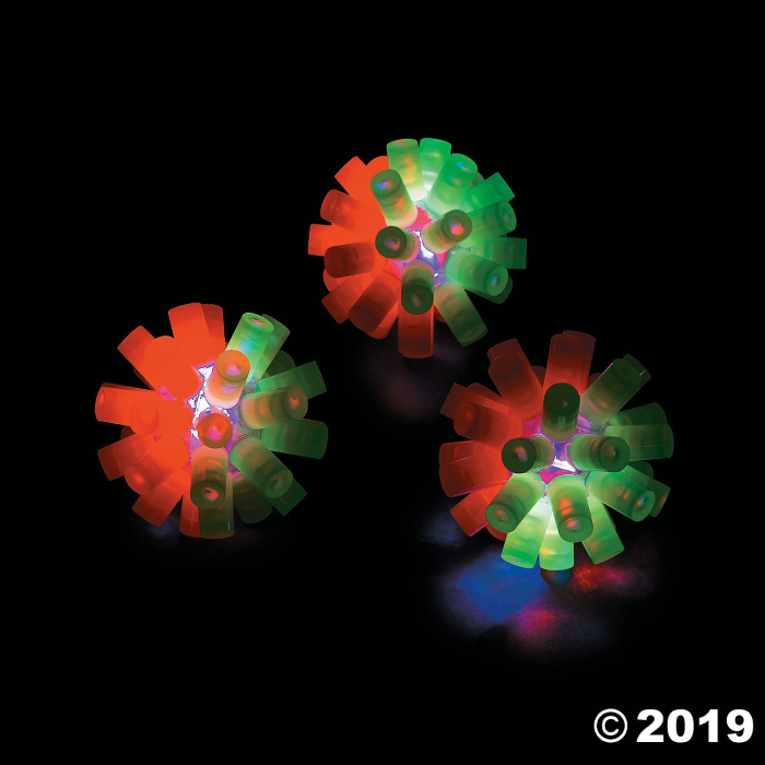 Light-Up Christmas Spike Balls (6 Piece(s))