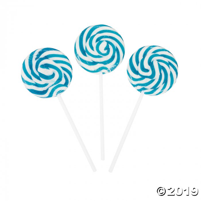 Light Blue Swirl Lollipops (24 Piece(s))