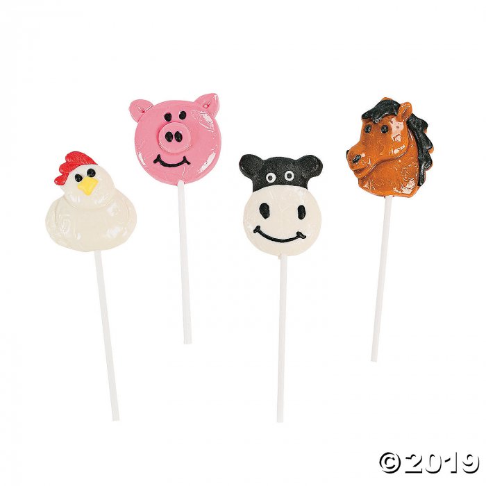 Farm Animal Character Lollipops (Per Dozen)