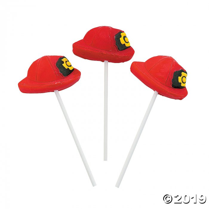 Firefighter Hat Shaped Lollipops (Per Dozen)