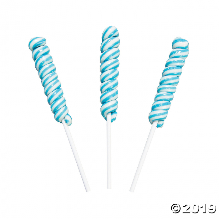 Light Blue Mini Twisty Lollipops (24 Piece(s))