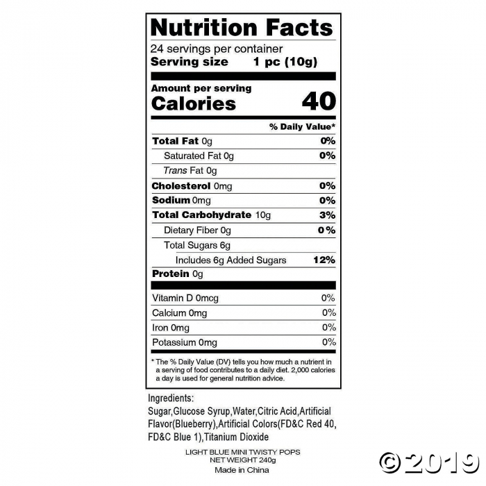 Light Blue Mini Twisty Lollipops (24 Piece(s))