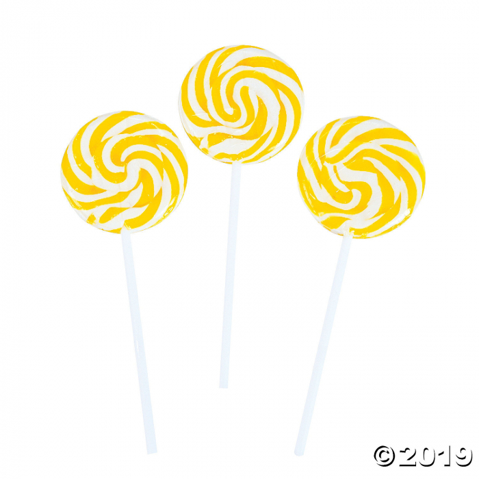 Yellow Swirl Lollipops (24 Piece(s))