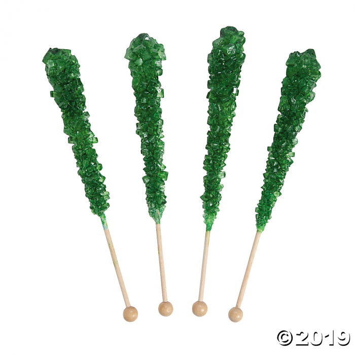Green Rock Candy Lollipops (Per Dozen)