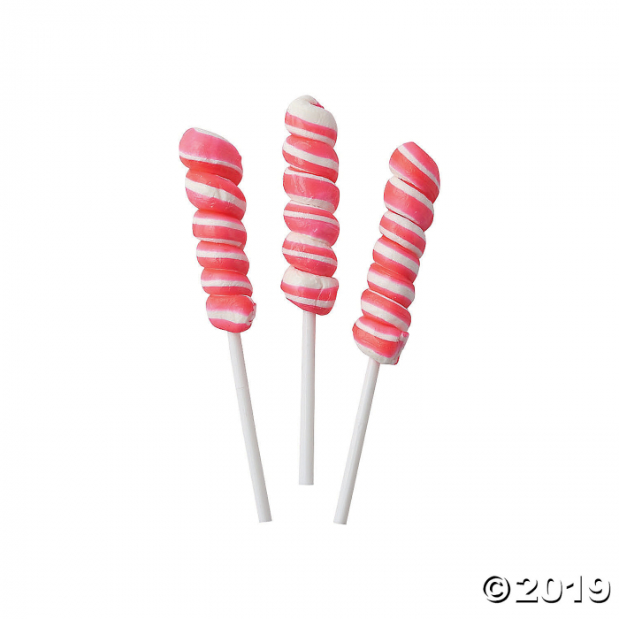 Hot Pink Mini Twisty Lollipops (24 Piece(s))