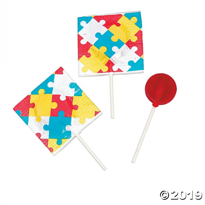 Autism Awareness Printed Lollipops (55 Piece(s))