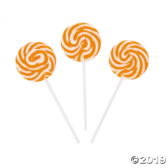 Bright Orange Swirl Lollipops (24 Piece(s))
