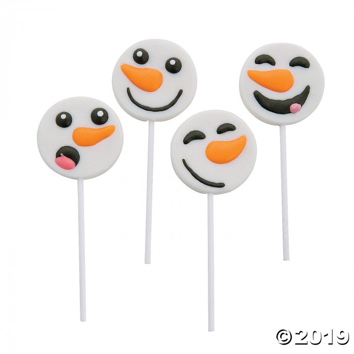Frosted Snowman Face Lollipops (Per Dozen)