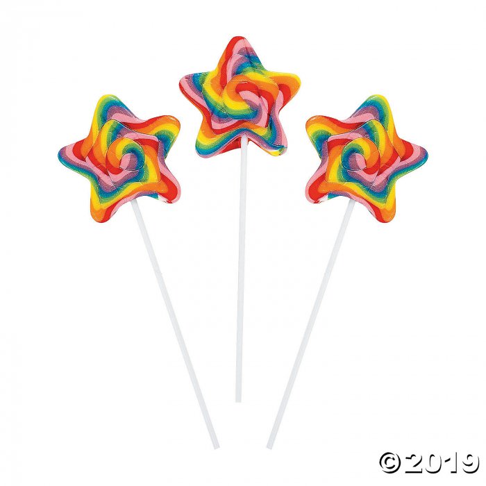 Star-Shaped Swirl Lollipops (Per Dozen)