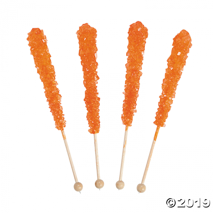 Orange Rock Candy Lollipops (Per Dozen)