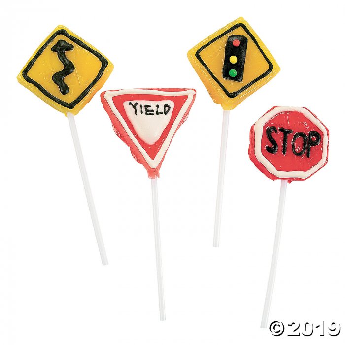 Frosted Street Sign Lollipops (Per Dozen)