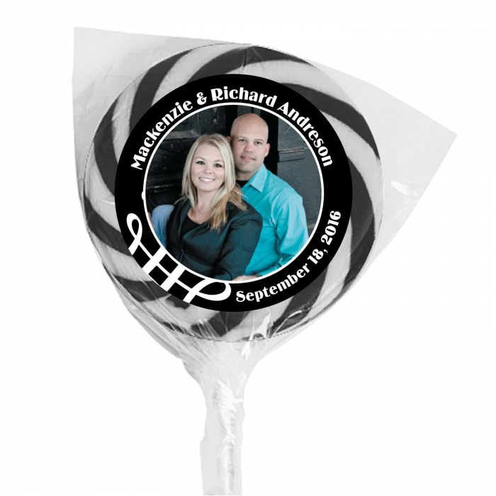 Black Custom Photo Swirl Lollipops (24 Piece(s))