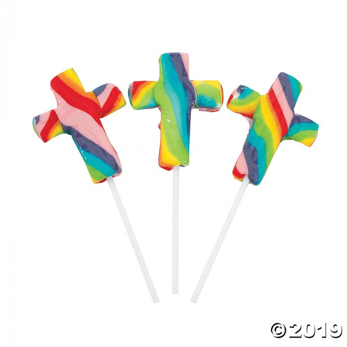 Cross-Shaped Swirl Lollipops (Per Dozen)