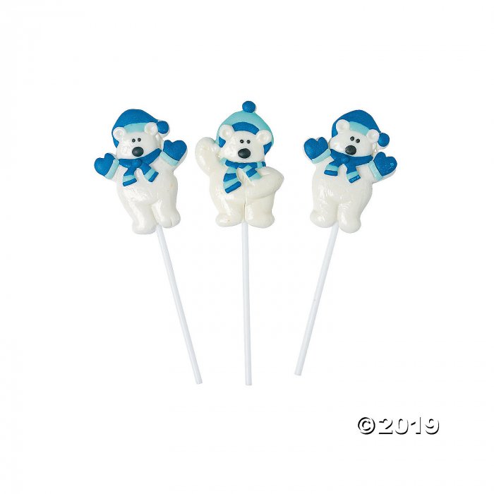 Frosted Polar Bear Lollipops (Per Dozen)
