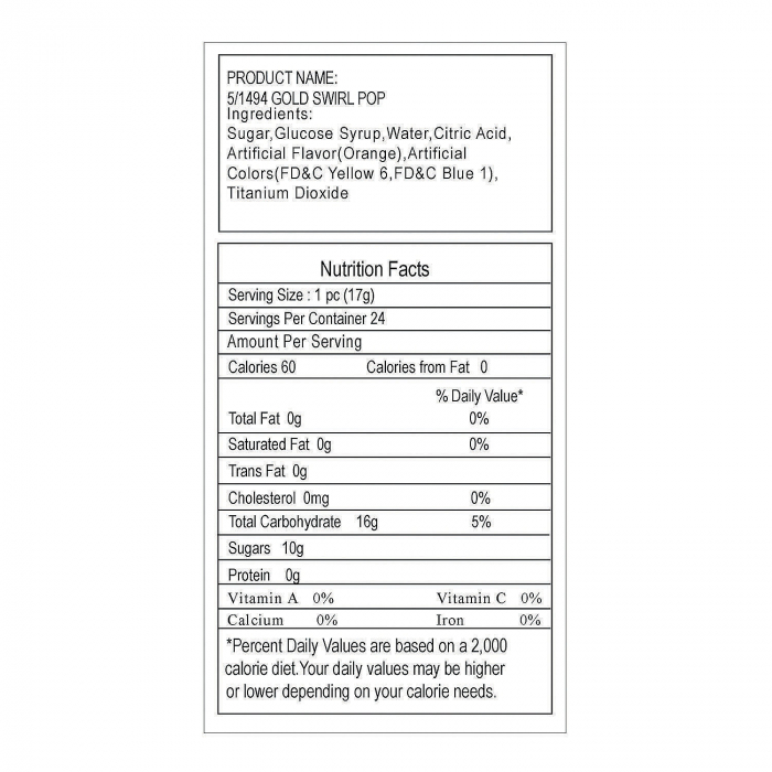 Personalized Gold Monogram Swirl Lollipops (24 Piece(s))