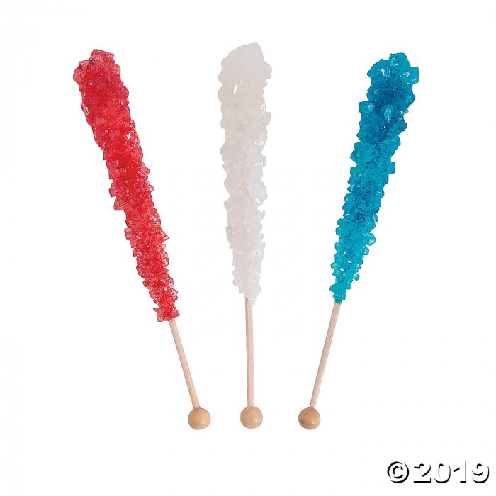 Patriotic Rock Candy Lollipops (Per Dozen)