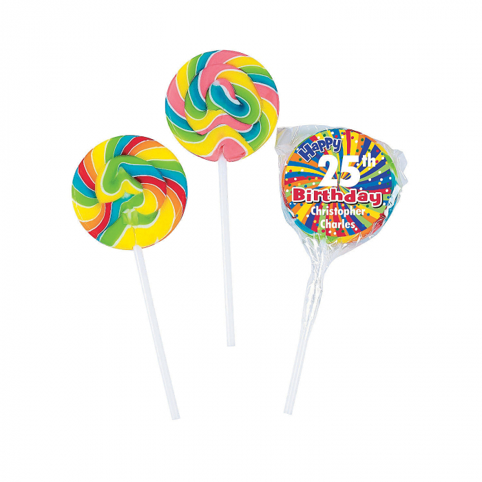 Personalized Happy Birthday Swirl Lollipops (24 Piece(s ...