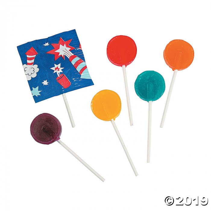 Firecracker-Printed Lollipops (1 lb(s))
