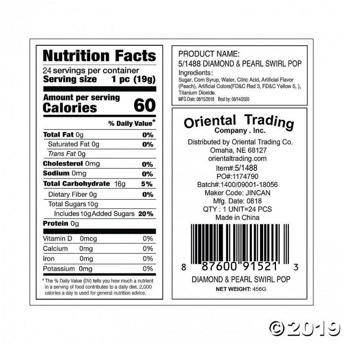 Diamond & Pearl Swirl Lollipops (24 Piece(s))