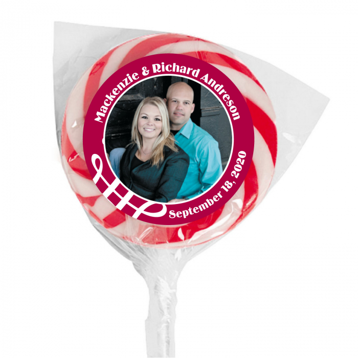 Red Custom Photo Swirl Lollipops (24 Piece(s))