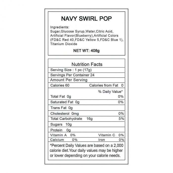 Navy Blue Custom Photo Swirl Lollipops (24 Piece(s))