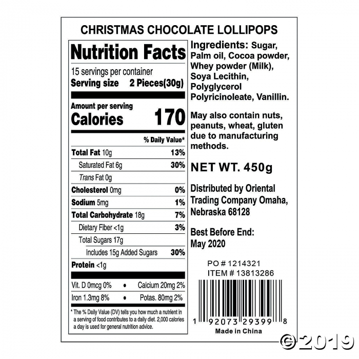 Christmas Chocolate Lollipops (30 Piece(s))