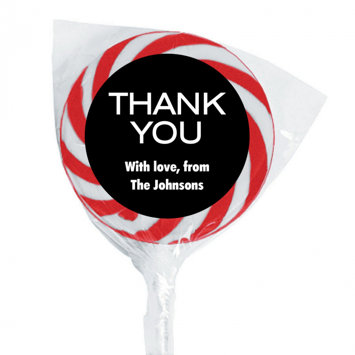 Personalized Thank You Swirl Lollipops - Red (24 Piece(s))