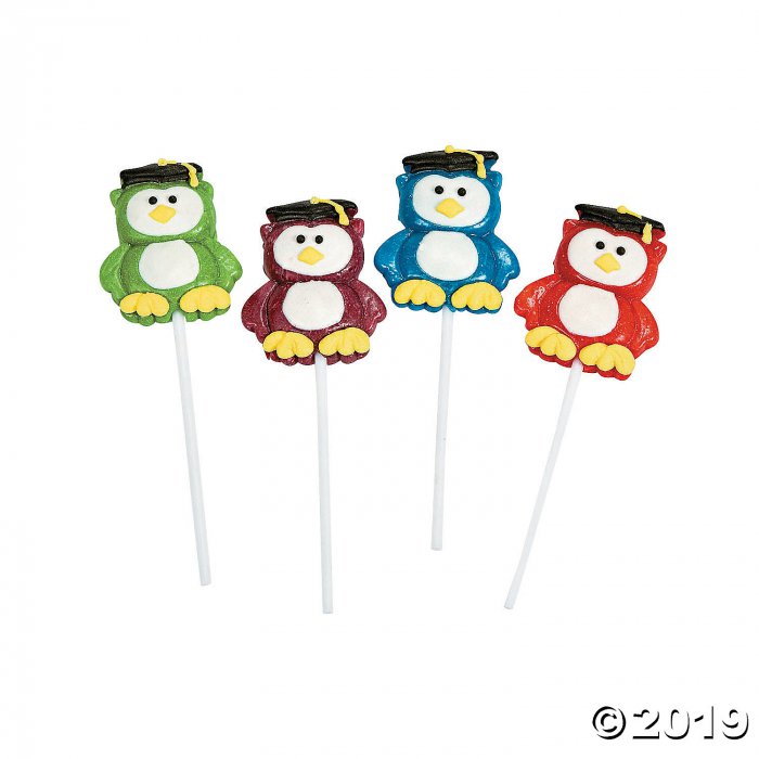 Frosted Graduation Owl Lollipops (Per Dozen)