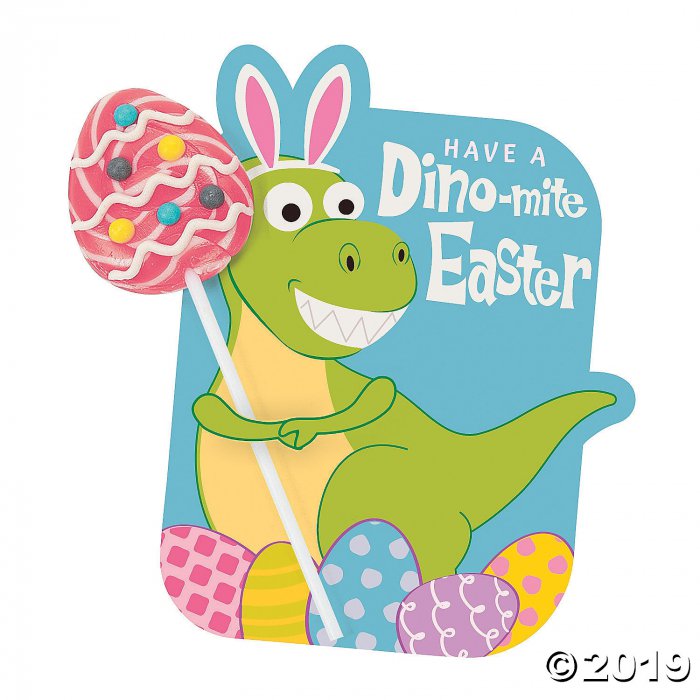 Dino-Mite Easter Lollipops with Card (48 Piece(s))