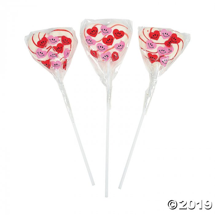 Heart-Shaped Swirl Lollipops (Per Dozen)