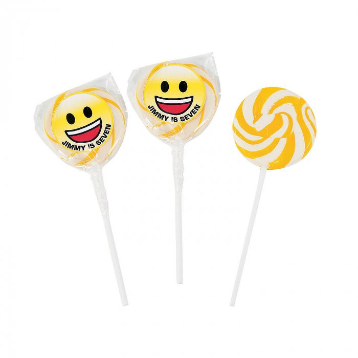 Personalized Emoji Party Swirl Lollipops (24 Piece(s))