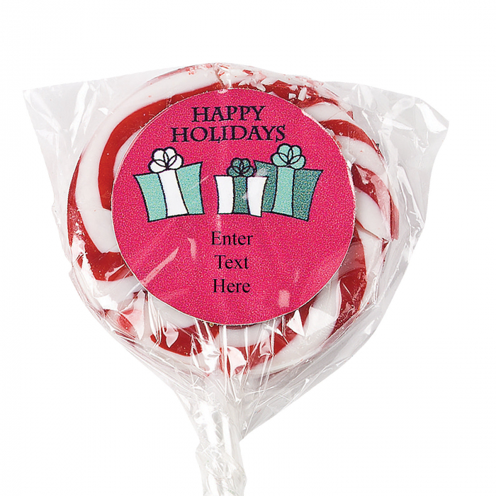 Personalized Christmas Swirl Lollipops (24 Piece(s))